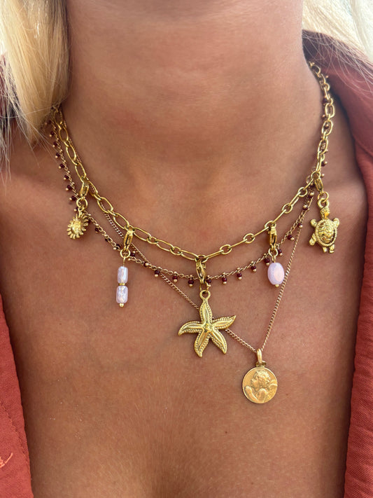 Charms étoile de mer doré