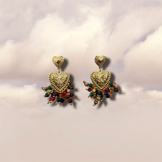 Boucle d'oreille coeur d'or