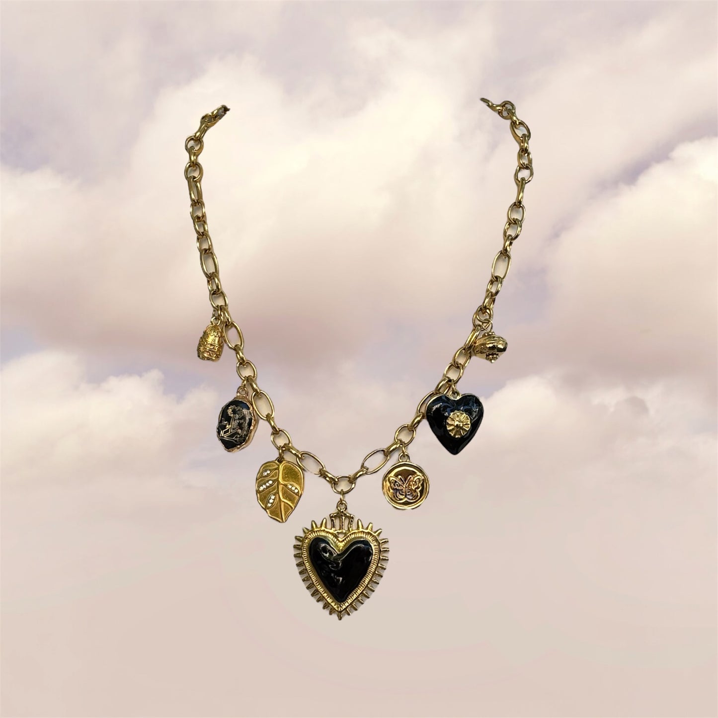 Collier coeur noir